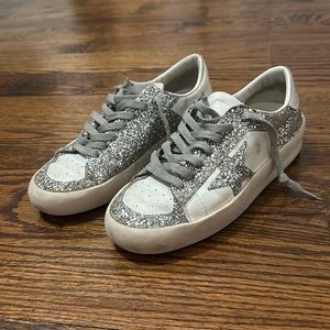 Size 38 Silver Sparkly Golden Goose shoes